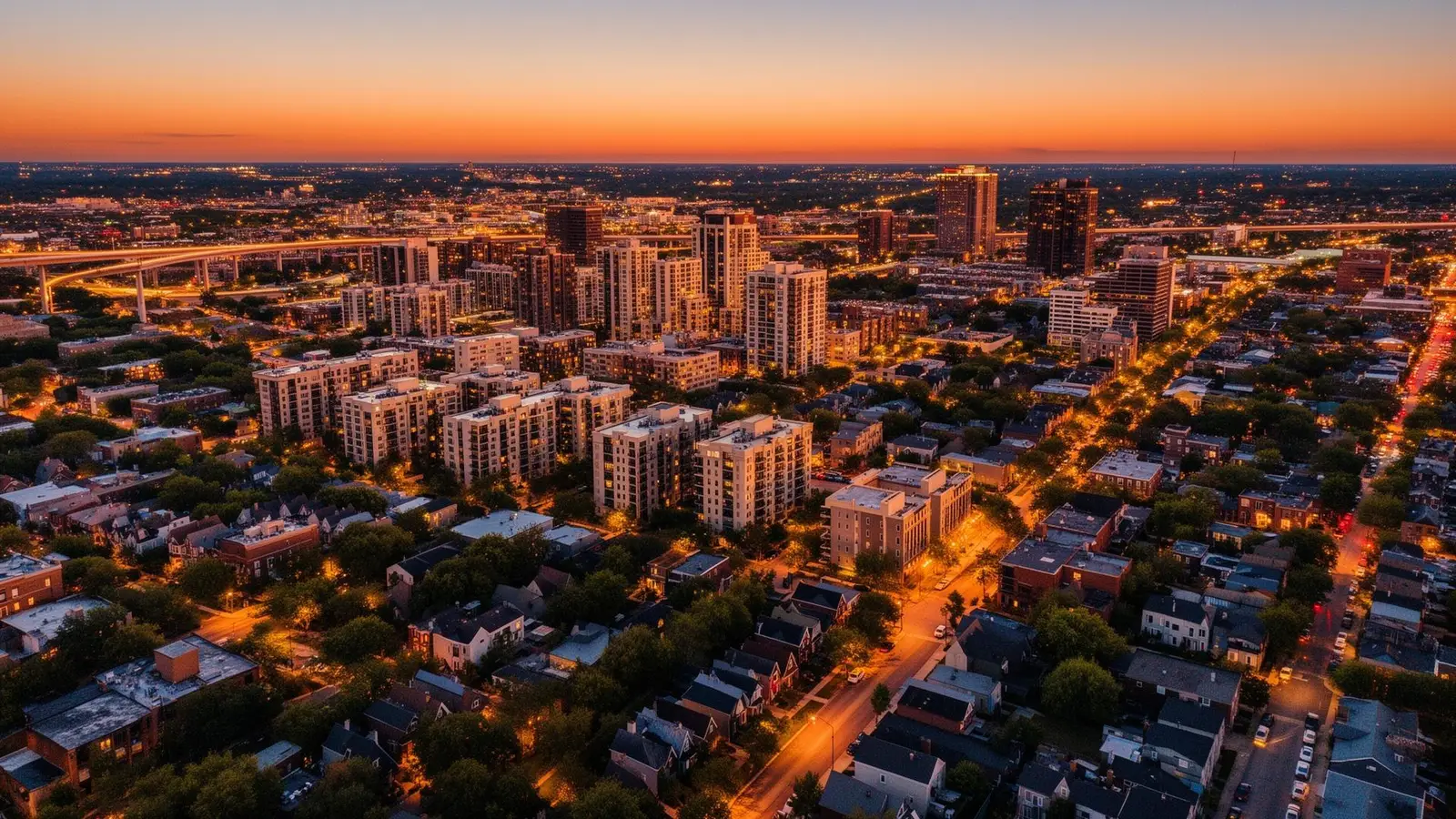 Aerial of growth market